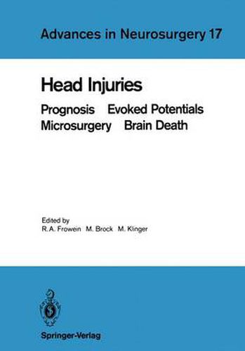 Cover image for Head Injuries: Prognosis Evoked Potentials Microsurgery Brain Death