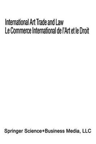 Cover image for International Art Trade and Law / Le Commerce International de l'Art et le Droit