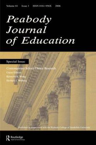 Cover image for Contemporary School Choice Research Pje V81#1