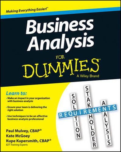 Cover image for Business Analysis For Dummies