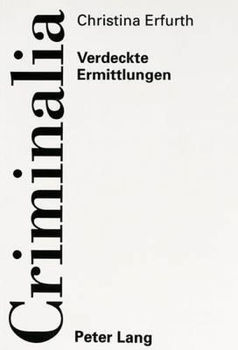 Cover image for Verdeckte Ermittlungen: Problemloesung Durch Das Orgkg?