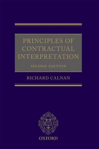 Cover image for Principles of Contractual Interpretation