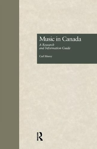 Cover image for Music in Canada: A Research and Information Guide