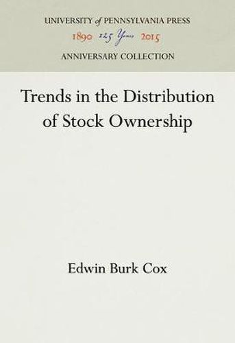 Cover image for Trends in the Distribution of Stock Ownership