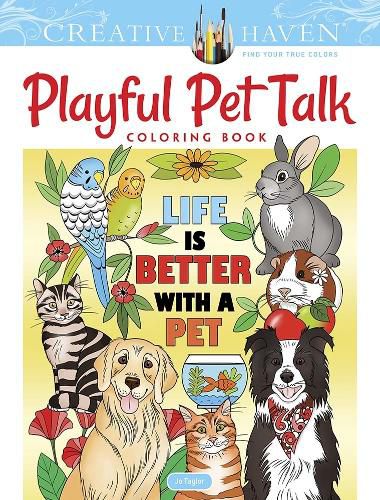 Cover image for Creative Haven Playful Pet Talk Coloring Book