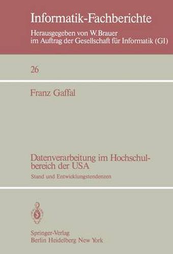 Cover image for Datenverarbeitung im Hochschulbereich der USA