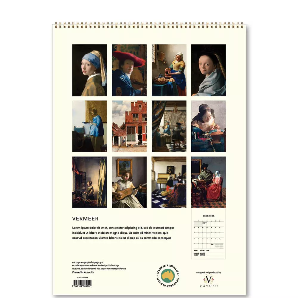 Vermeer Medium Calendar 2026