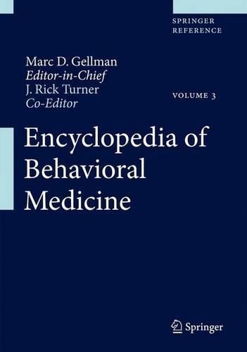 Cover image for Encyclopedia of Behavioral Medicine