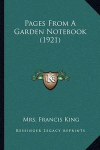 Cover image for Pages from a Garden Notebook (1921)