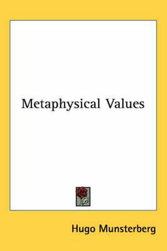 Cover image for Metaphysical Values