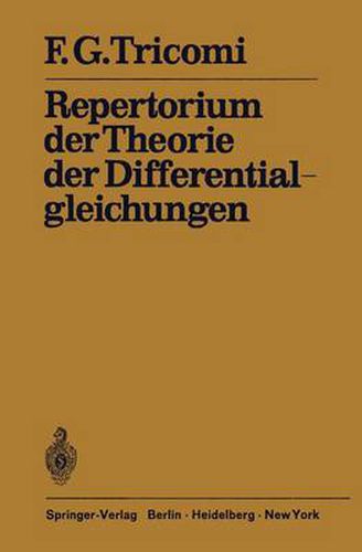 Cover image for Repertorium der Theorie der Differentialgleichungen