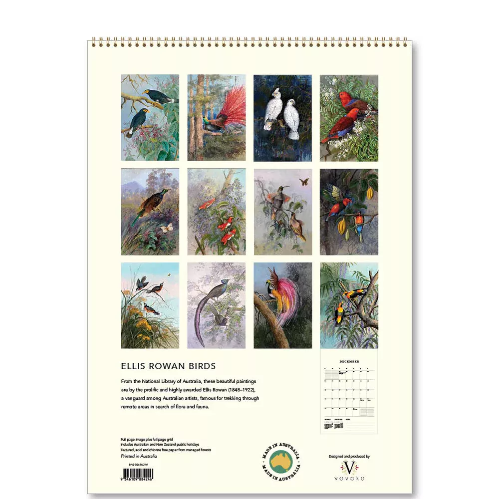 Ellis Rowan Birds Medium Calendar 2026