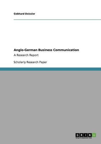 Cover image for Anglo-German Business Communication