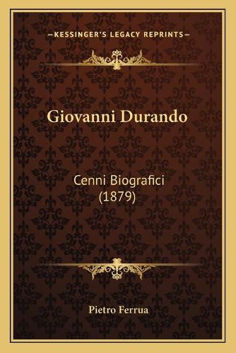 Cover image for Giovanni Durando: Cenni Biografici (1879)