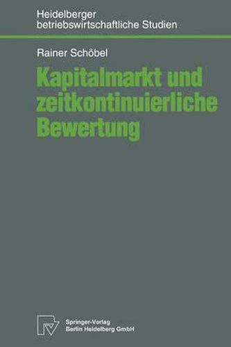 Cover image for Kapitalmarkt Und Zeitkontinuierliche Bewertung