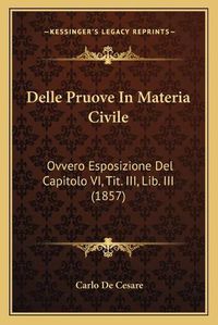 Cover image for Delle Pruove in Materia Civile: Ovvero Esposizione del Capitolo VI, Tit. III, Lib. III (1857)