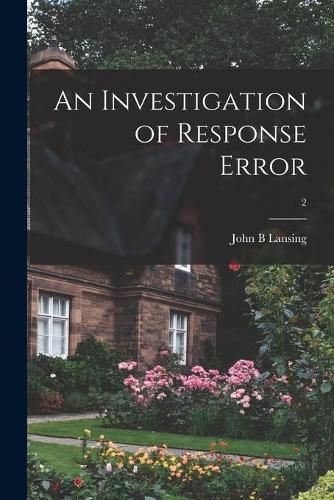 Cover image for An Investigation of Response Error; 2