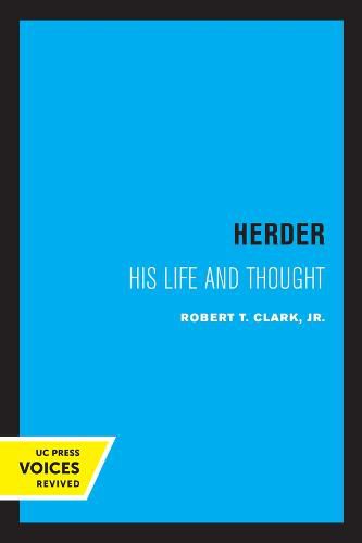 Cover image for Herder: His Life and Thought