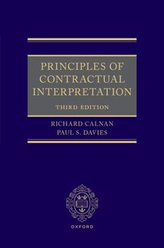 Cover image for Principles of Contractual Interpretation 3e