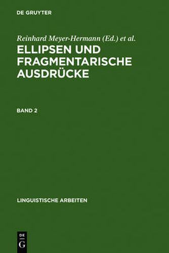 Cover image for Ellipsen und fragmentarische Ausdrucke