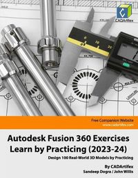 Cover image for Autodesk Fusion 360 Exercises - Learn by Practicing (2023-24)