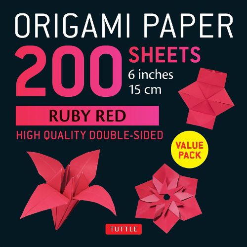 Cover image for Origami Paper 200 sheets Ruby Red 6" (15 cm)