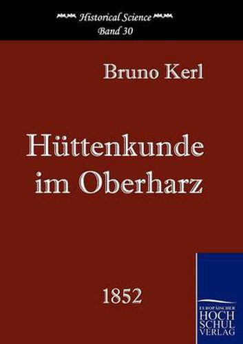 Cover image for Huttenkunde im Oberharz