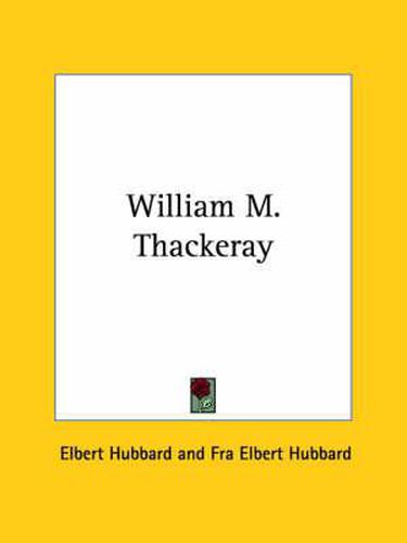 Cover image for William M. Thackeray