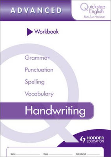 Cover image for Quickstep English Workbook Handwriting Advanced Stage