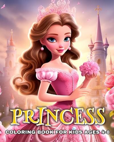 Cover image for Princess Coloring Book for Kids Ages 4-8