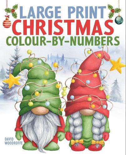 Cover image for Large Print Christmas Colour-by-Numbers