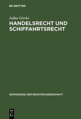 Cover image for Handelsrecht und Schiffahrtsrecht