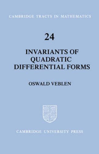 Cover image for Invariants of Quadratic Differential Forms