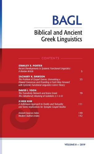 Cover image for Biblical and Ancient Greek Linguistics, Volume 8