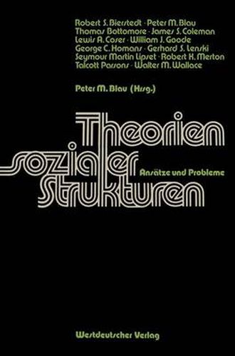 Cover image for Theorien Sozialer Strukturen