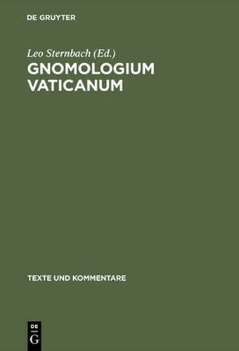 Cover image for Gnomologium Vaticanum: (E Codice Vaticano Graeco 743)