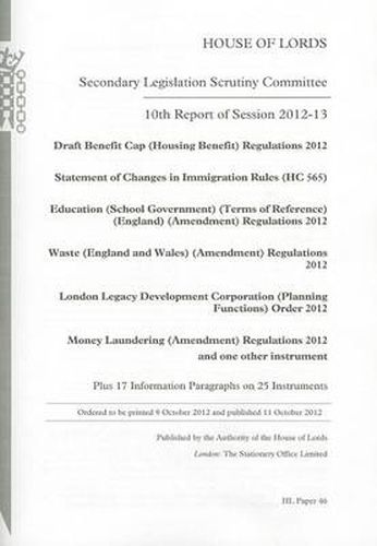 10th Report of Session 2012-13