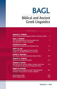 Cover image for Biblical and Ancient Greek Linguistics, Volume 7