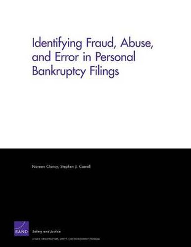 Cover image for Identifying Fraud, Abuse, and Error in Personal Bankruptcy Filings