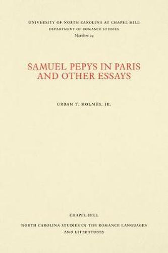 Cover image for Samuel Pepys in Paris and Other Essays