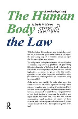 Cover image for Human Body and the Law: A Medico-legal Study