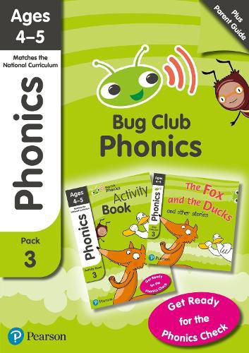 Cover image for Bug Club Phonics Learn at Home Pack 3, Phonics Sets 7-9 for ages 4-5 (Six stories + Parent Guide + Activity Book)