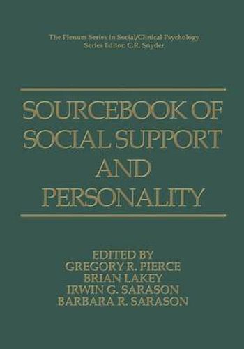 Cover image for Sourcebook of Social Support and Personality