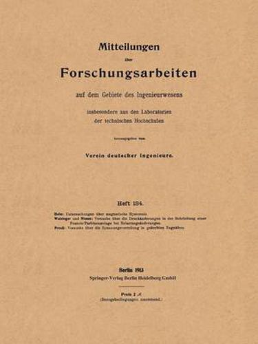 Cover image for Mitteilungen UEber Forschungsarbeiten: Auf Dem Gebiete Des Ingenieurwesens