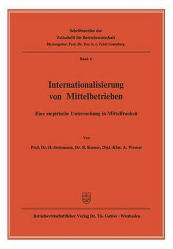 Cover image for Internationalisierung Von Mittelbetrieben: Eine Empirische Untersuchung in Mittelfranken