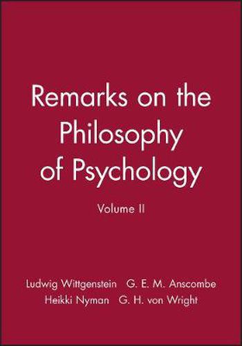 Remarks on the Philosophy of Psychology