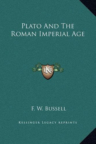 Cover image for Plato and the Roman Imperial Age