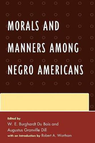 Cover image for Morals and Manners among Negro Americans