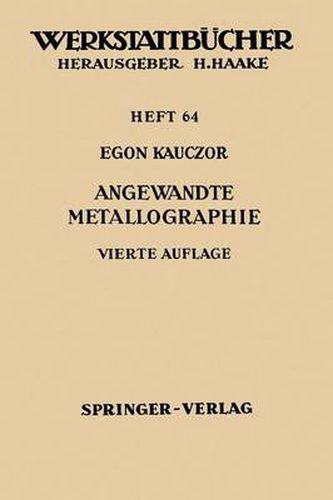Cover image for Angewandte Metallographie