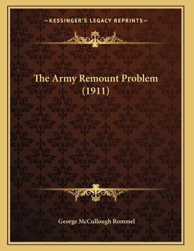 Cover image for The Army Remount Problem (1911)